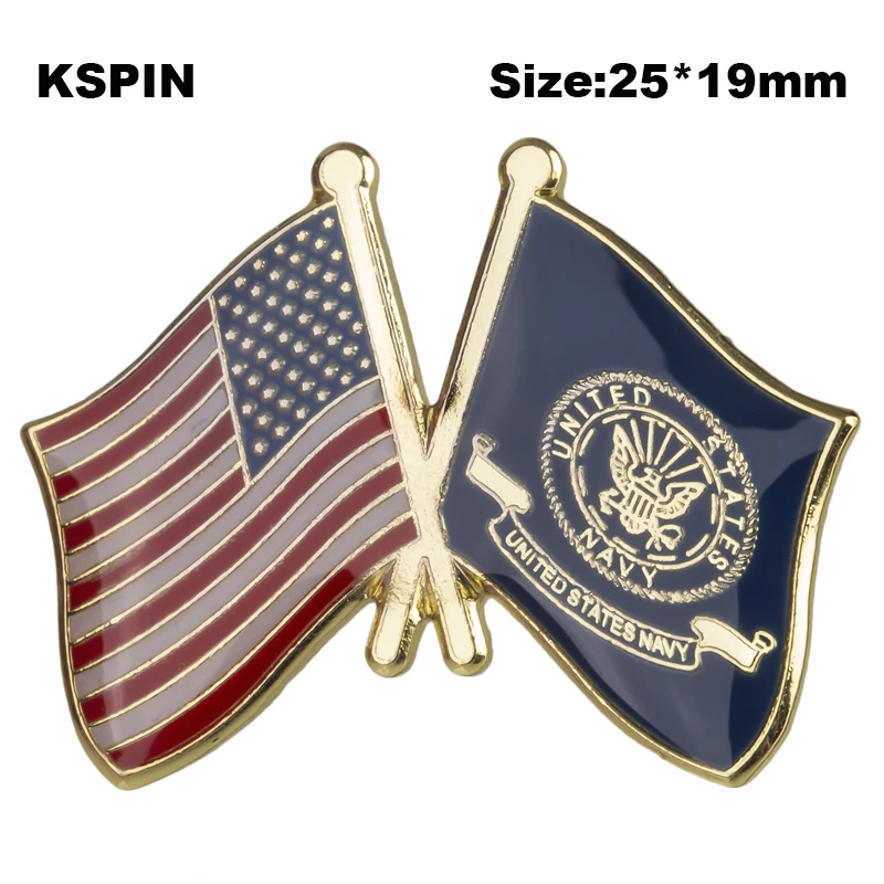USA a námornícke priateľstvo Vlajka brošňa National Flag LAPLE PIN Medzinárodné kolekcie cestovných špendlíkov XY0656