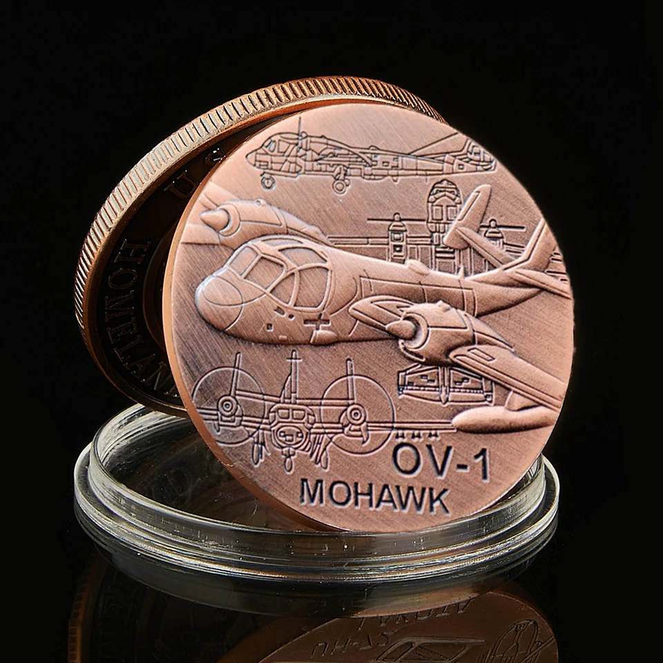 USA armáda OV-1 Mohawk Vojenská výzva Copper Coin Free Eagle Liberty Sloboda v Bohu Dôverujeme zberateľské mince