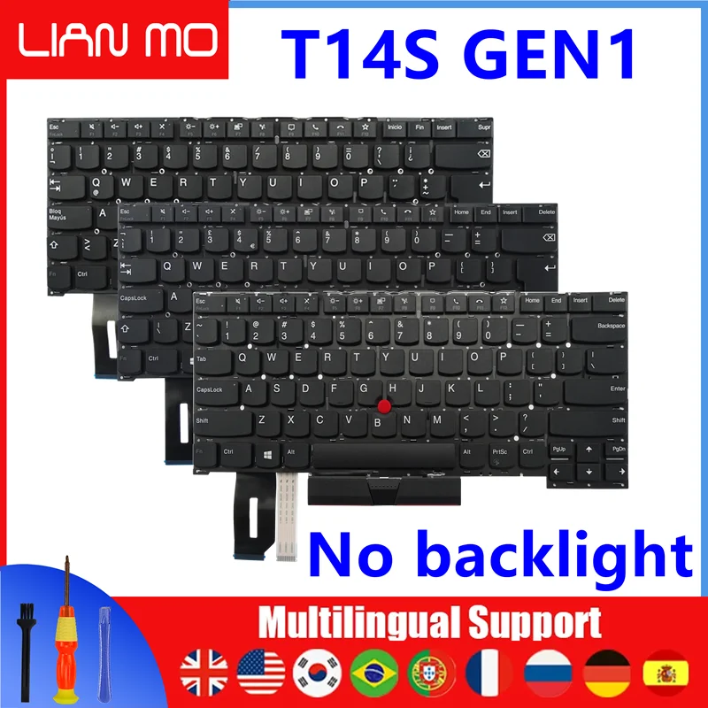 USA Latinská Amerika Španielsko Španielsko Klávesnica vhodný pre spoločnosť Lenovo ThinkPad T14S Gen1 P1 Gen 3 X1 Extreme 3. gen No Buldlit Keyboard