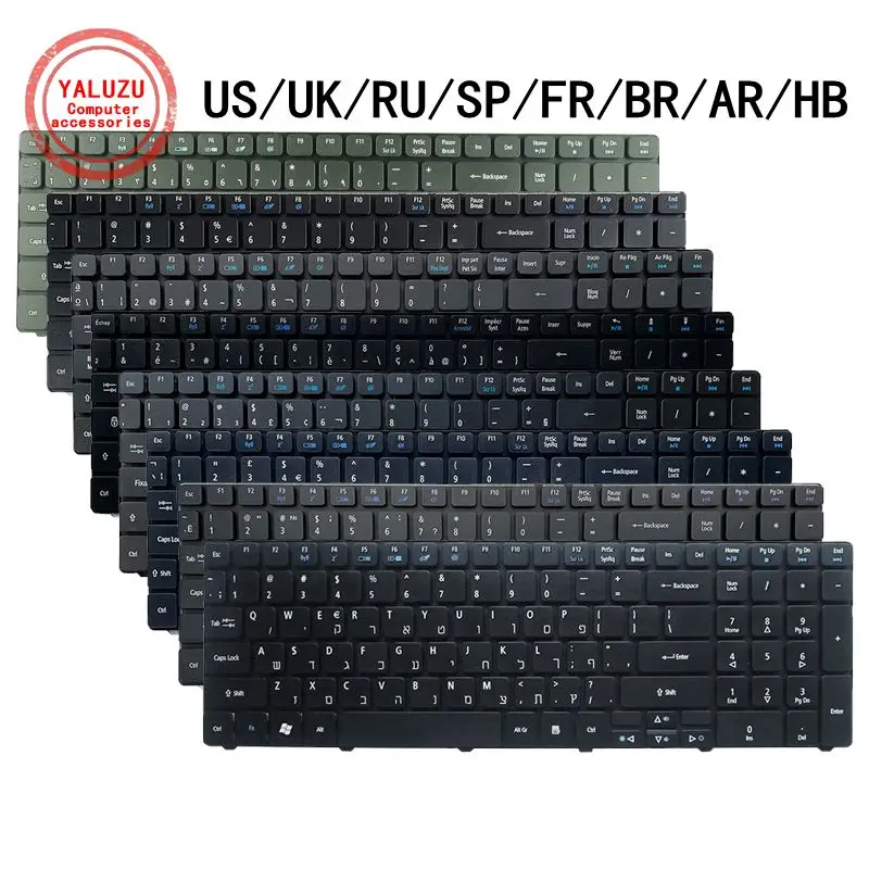 USA/UK/RU/SP/FR/BR/AR/HB Nová klávesnica pre notebook pre Acer Aspire 5740 5741 5742 5745 5745G 5750 5810 5820