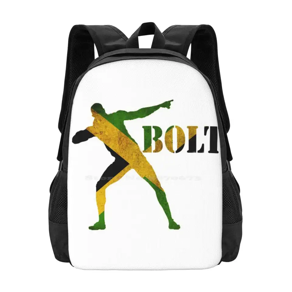 Usain Bolt Hot Sale Schoolbag Backpack módne tašky Usain Bolt Sprint Runner Athlete 2016 Legenda Photoshop Gold Medal Atletics