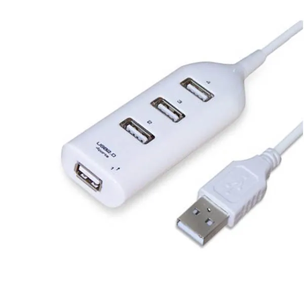 USB 2.0 HUB USB 2.0 HI-SPEED 4-portový splitter Hub Adapter White počítačový príslušenský notebook Hub Adapter Hub Dropshiping USB
