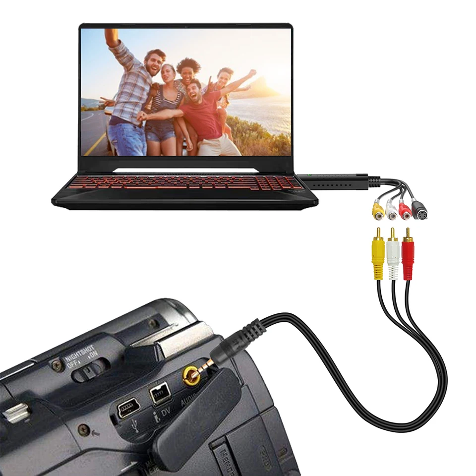 USB 2.0 Video Capture Card VHS VCR TV DVD DVD Audio Capture Adapter Card Video Grabber RCA na USB video snímanie zariadenia pre počítač Mac PC