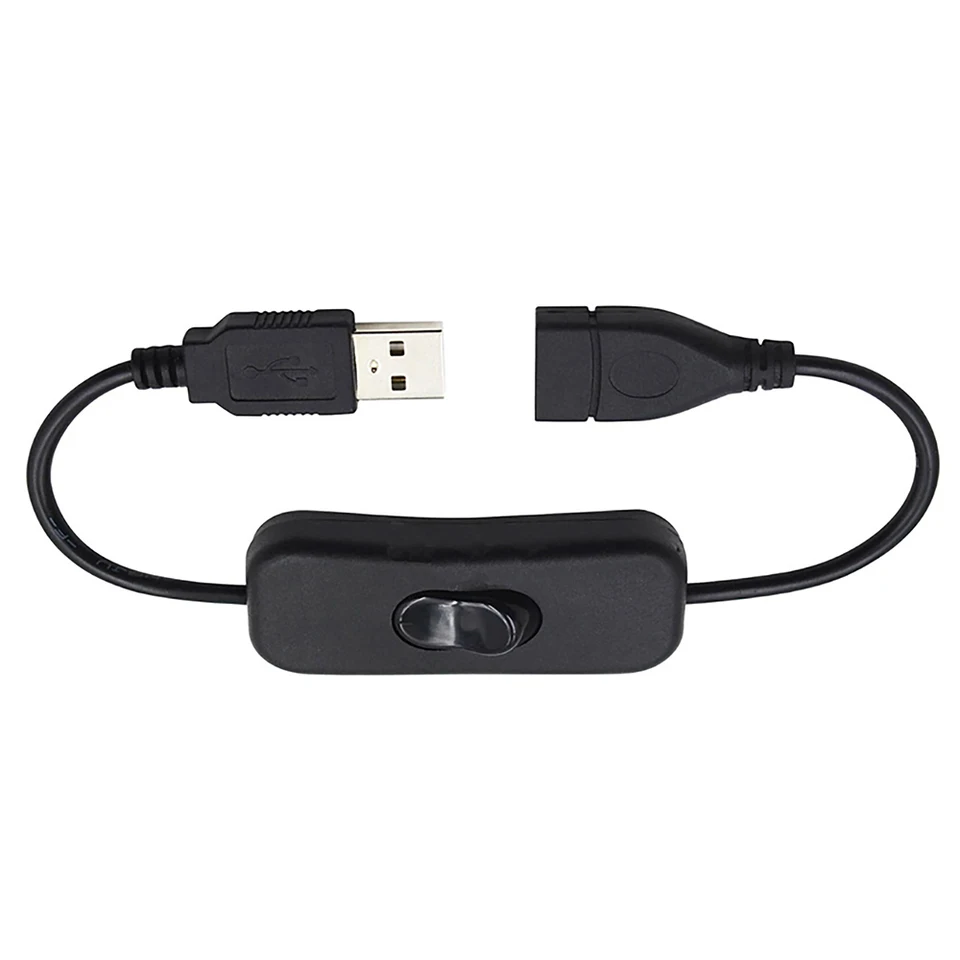 USB 28 cm predlžovací nabíjací kábel Muž na ženu s vypínačom DC Pracovný kábel s vypnutím zapnutom káblom