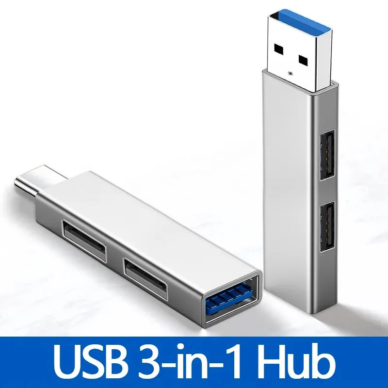 USB 3.0 3 Port USB Hub 2.0 Multi Type-C Ultra Slim Splitter Hub Power Adapter Viacnásobný expandér USB 3.0 2.0 Hub pre PC Xiaomi