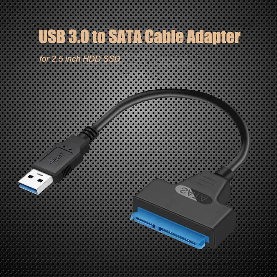 USB 3.0 až SATA Adapter SATA kábel 2,5 palca SSD HDD SATA III DISK DISK USB na Serial ATA 22pin Adapter Converter Converter Kábel