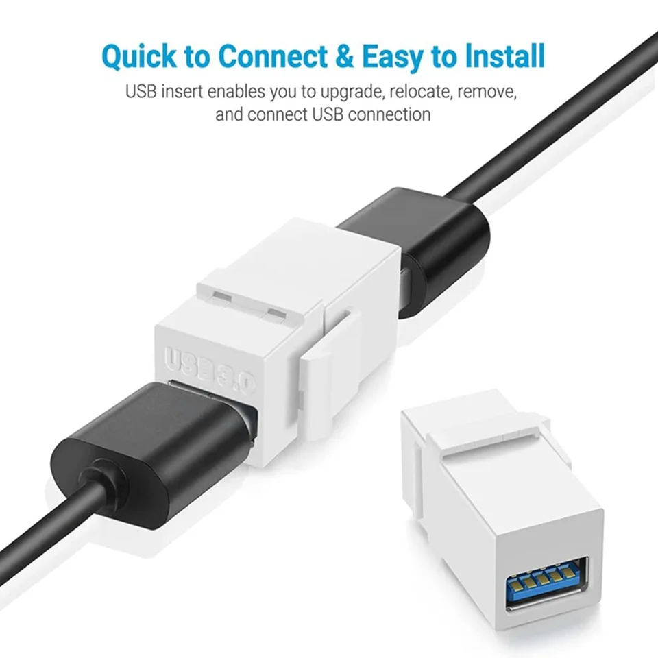USB 3.0 Keystone Jack vložky Pripojte vybavenie s port USB Žena s ženským konektorom Easy Inštalácia ženská spojka Vložka