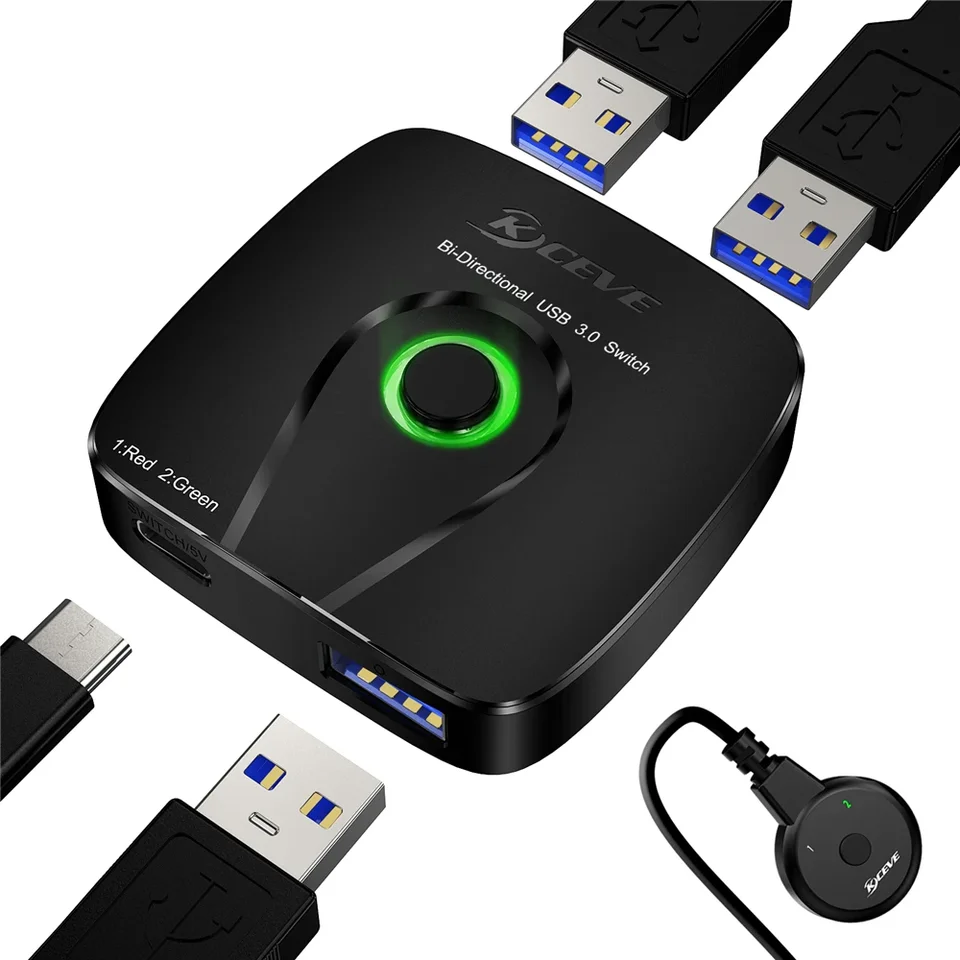 USB 3,0 KVM Switch Ovládač obojsmerne splitter splitter adaptér pre počítačové zariadenia Windows 2 PC Zdieľanie klávesovej tlačiarne