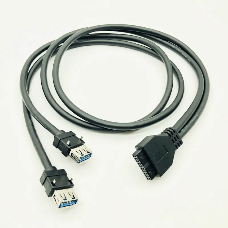 USB 3.0 Kábel na prednom paneli USB Kábel USB Kábel USB 3.0 Vysokorýchlostné 20-kolíkové až duálne porty USB3.0 HUB s pevnou nohou pre počítač PC