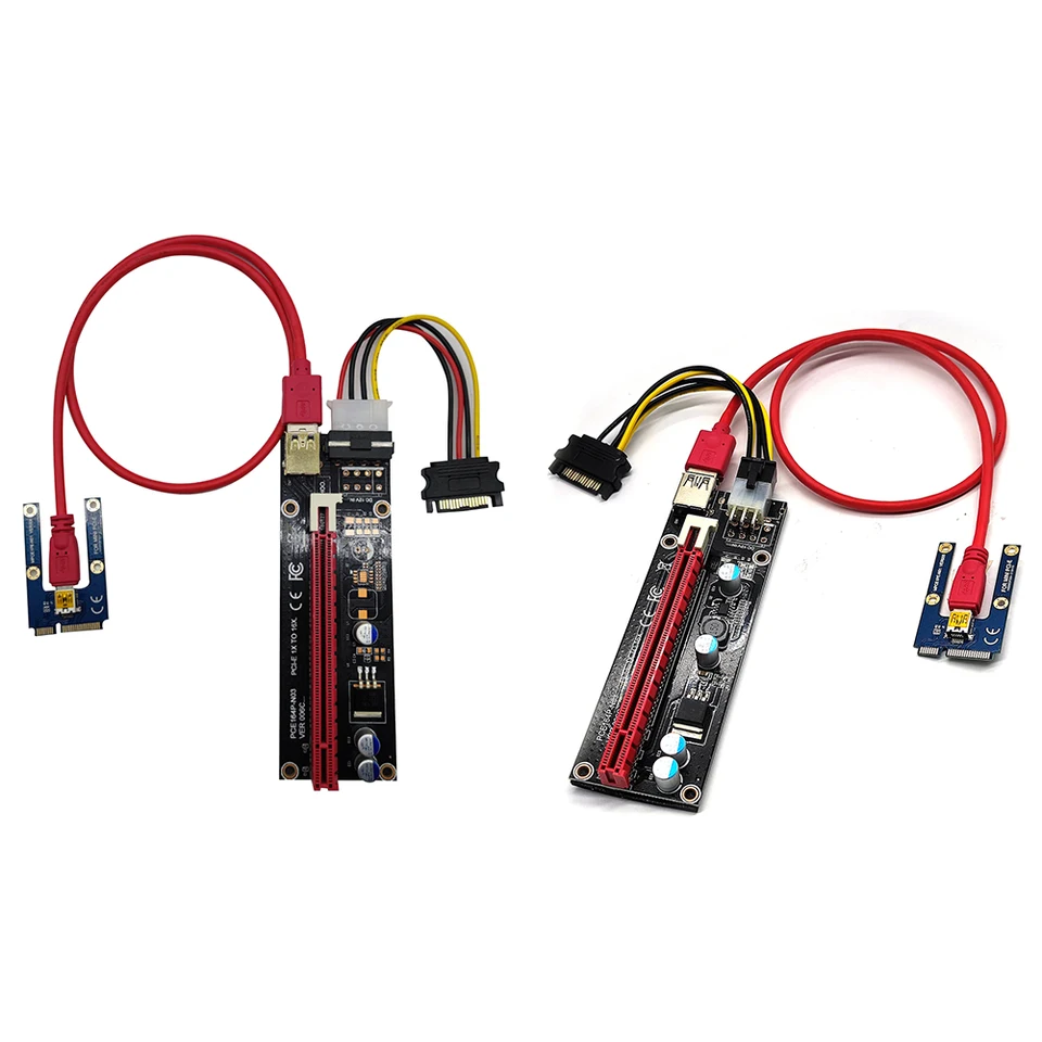 USB 3.0 PCIe Riser SATA na 4/6 PIN 16X Extender PCIe Adapter Card Card Mini Power Cable Adapter pre PC Desktop