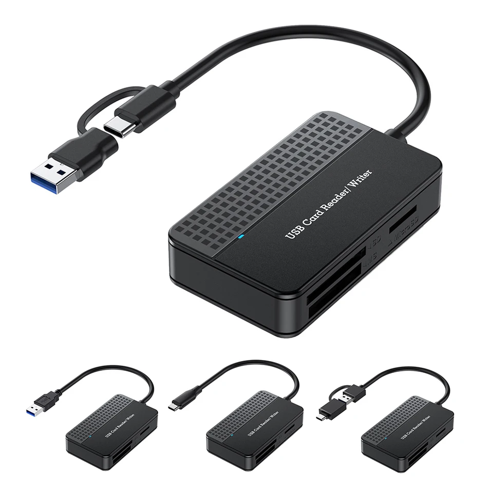 USB 3.0 Typ C USB CARD Writer 4 In 1 Pamäťová čítačka kariet 5 Gbps Flash Card Adapter 20cm kábel SD TF CF MS