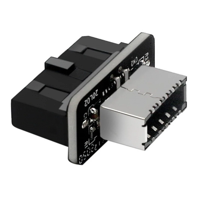 USB 3.0 Type-e Žena až 19-kolíkový mužský adaptér pre interné pripojenie základnej dosky-vertikálna štiepka hlavičky pre typ C