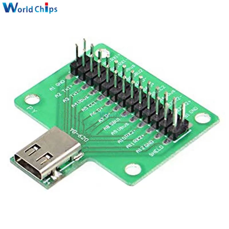 USB 3.1 TYP C KNABNÁ DOPRAVA KABELOVÉHO ZÁKLADY USB-C SMENNÝ Plug na konektor obvodu adaptéra PCB prevodník 24 PIN dosky