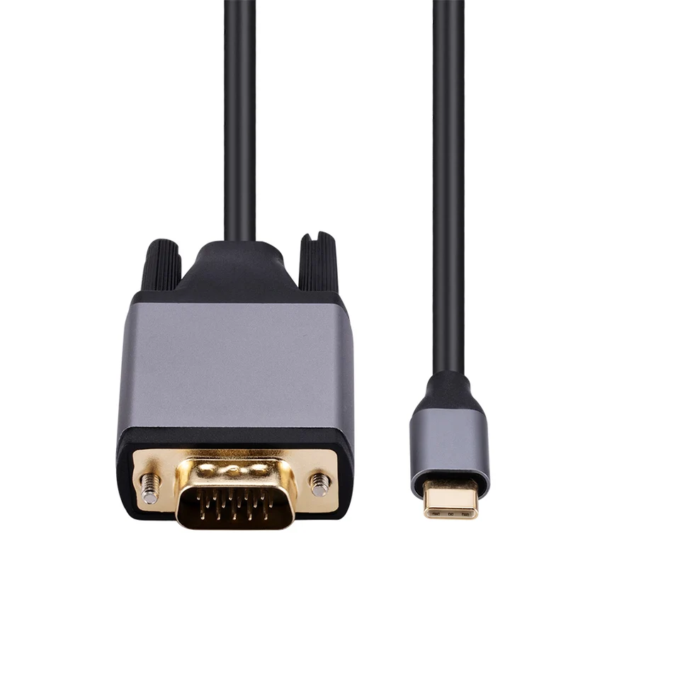 USB 3.1 Type-C až VGA USB-C káblové prevodník typu C na adaptér VGA Hliníková zliatina USB3.1 HD SCRON COND pre PC Monitor notebooku