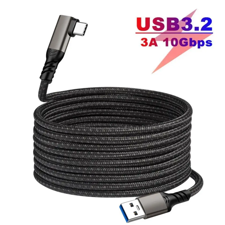 USB 3.2 Gen 2 Káblové lakť 10 Gbps 3m 5m pre Oculus Quest 1/2 VR Link kábel USB Typ A Type-C Rýchle nabíjanie kamery