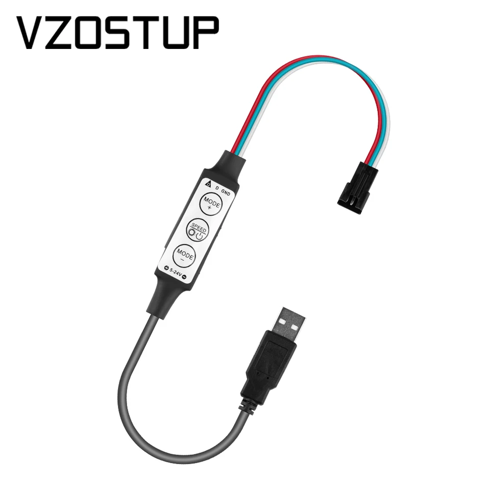 USB 3 klávesy WS2811 WS2812B Ovládač 5V 3PIN PIXEL LED LED SLKOTNÝ OVERGER CORLACTION DREAM MODULU SVETLO SVETLI S JST CONTOKTOR