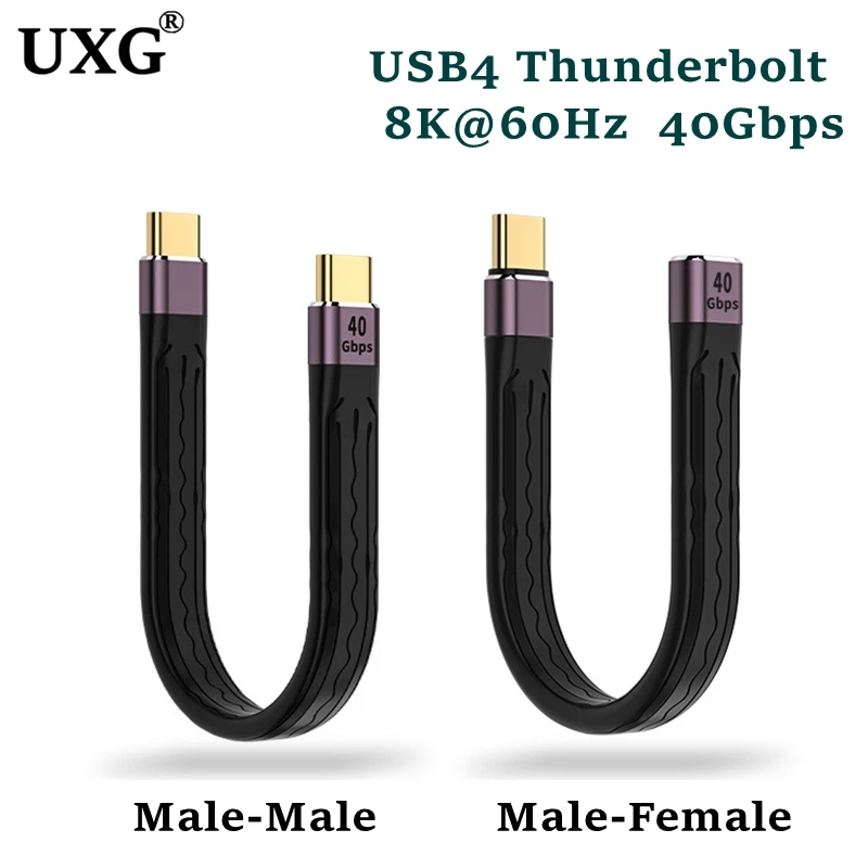 USB 4.0 Gen3 Dátový kábel PD 100W 5A Rýchle nabíjanie USB C na USB4 kábel Thunderbolt 3 4K@60 Hz kábel USB Tipo C 40 GBPS