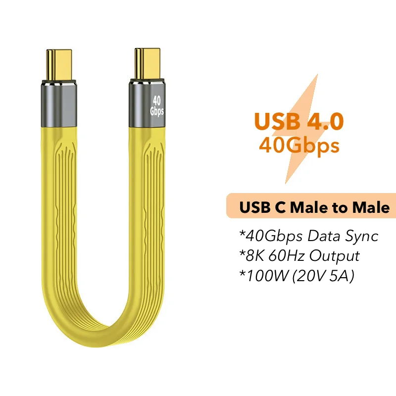 USB 4 dátový kábel 40 GBPS USB C na typ C Krátky kábel 10 GBPS PD 100W 8K 60 Hz pre iPhone 15 Pro Max Thunderbolt 3/4 SSD Power Bank Bank