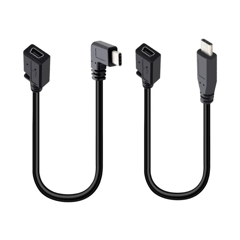 USB 5pin Žena na typ C Mužský konverzný adaptér káblové káblové drôty podpora 5v2a nabíjanie a prenos údajov 480 Mbps