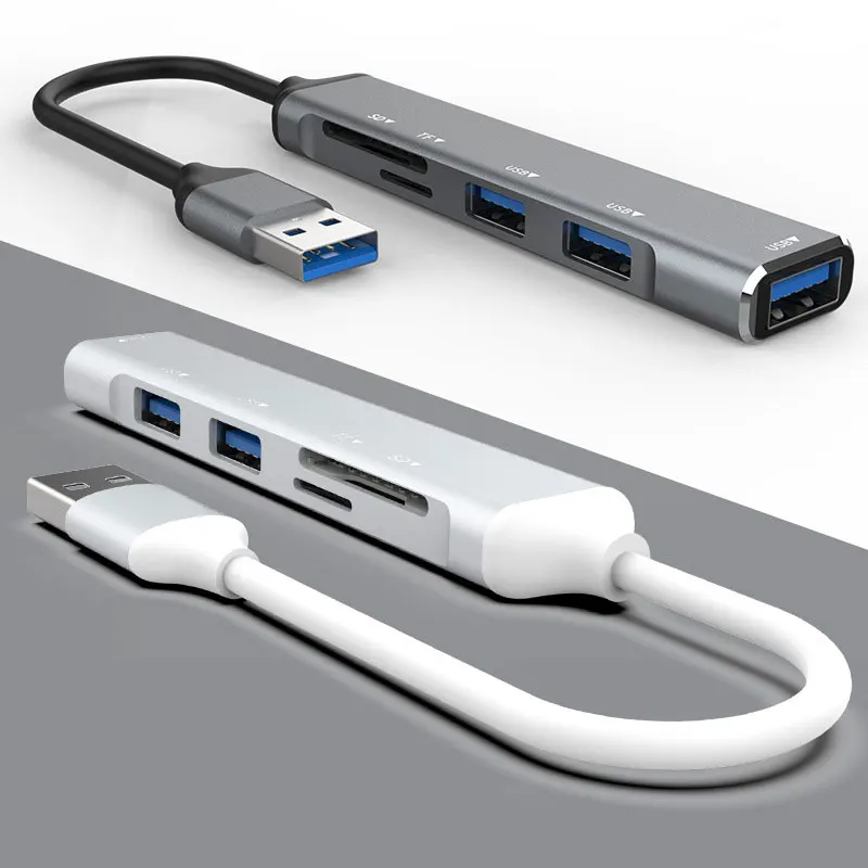 USB-A HUB USB HUB 3 0 Splitter 3 Port USB3.0/2.0 S TF/SD CARD READER Prenos údajov pre počítač MacBook PC MacBook