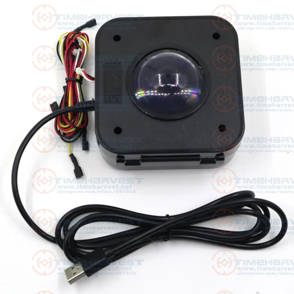 USB Arcade Game Trackball Mouse, osvetlená LED guľatá guľa,