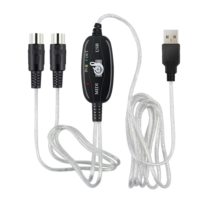 USB až MIDI 5PIN káblového prevodníka 2 v 1 až PC Audio Výstupný úpravy pre klavírne elektronické elektronické hudobné nástroje