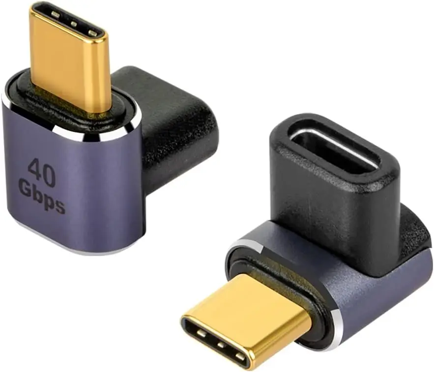 USB C 90 stupňov adaptér USB-C 4,0 40 GBPS PD 100W 8K 60 Hz Muž do USB-C Ženský adaptér pre notebook pre spínač pary