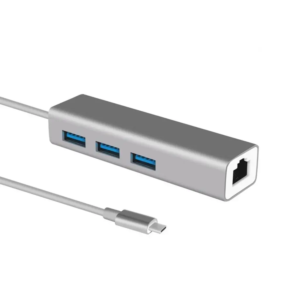 USB C Hub s gigabitom Ethernet USB C Hub pre vysokorýchlostný disk USB C Hub RJ45 Gigabit Ethernet Adaptér rýchle údaje pre Mac