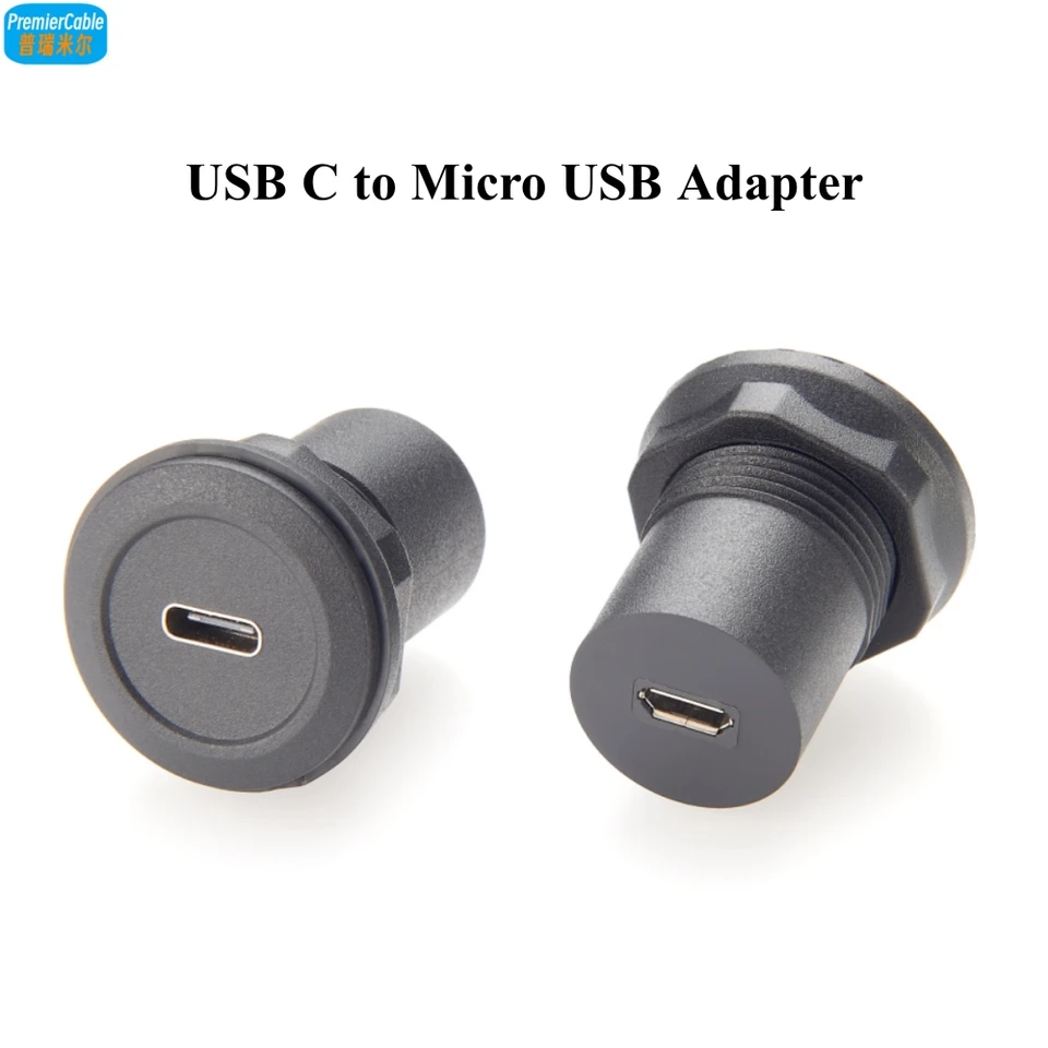 USB C Jack to Micro USB Converter Type C Žena na micro USB ženský adaptér USB Round Panel Adapter Adaptér USB C Coupler Extender