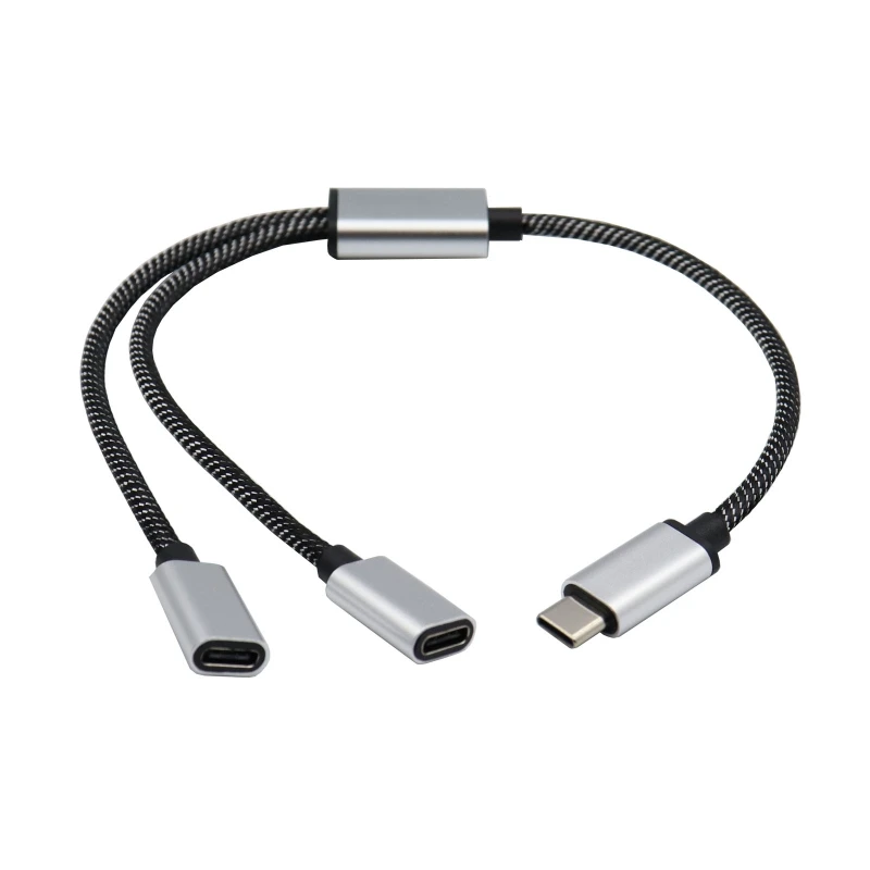 USB C Muž na zdvojnásobenie USB C Ženský splitter Cord Converter Viac nábojov USB C Port Hub Charger Power Adapter