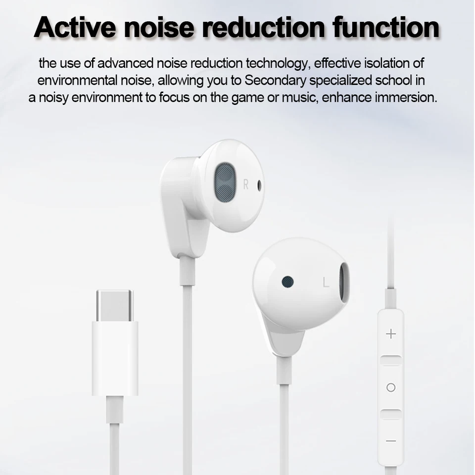 USB C slúchadlá slúchadlá šumu Typ cucú