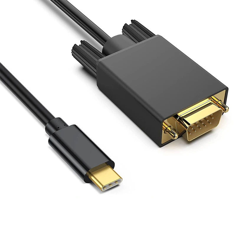 USB-C Thunderbolt3 až VGA Adapter Type-C až D-Sub 15pin VGA Converter Cable pre USB 3.1 Mobilný telefón Monitor projektora TV TV TV