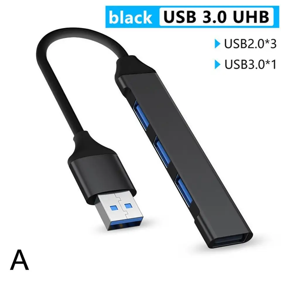 USB-C Type C až USB 3.0 4 Port Hub Splitter 5 Gbps pre počítačové príslušenstvo Multictor Hub USB 3.0 2.0 Port pre telefón