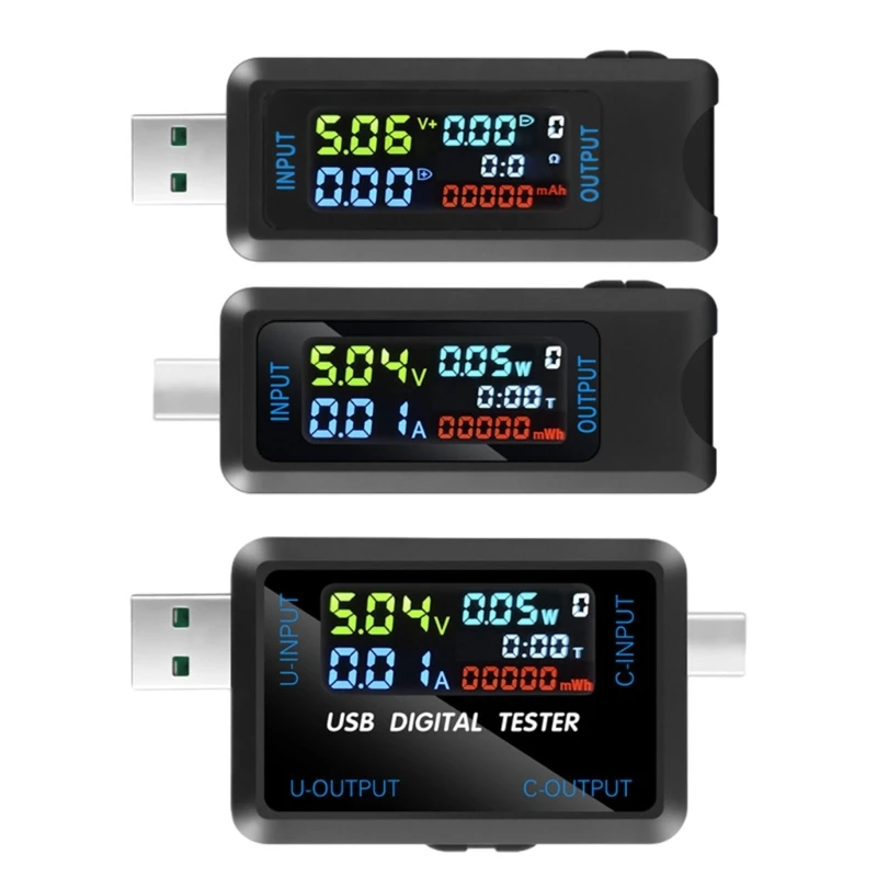 USB C/USB Tester Power Meter Digitálny multimeter 4,5-36V 0-5A a prúdový tester, test kapacity batérie voltmeter