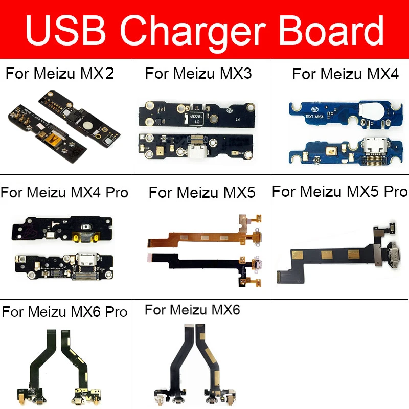 USB Charger Jack Board pre Meizu MX2 MX3 MX4 MX5 MX6 PRO Nabíjací port modul USB CONTOKER PREPOMÁCIA REPRAVODNÉ ČASŤ ČASŤ