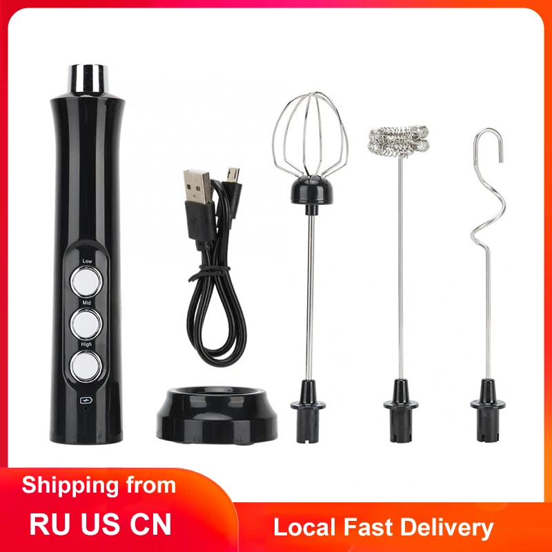 USB Elektrické mlieko Frotter 3 Speeds Vajcia Miešanie Fenoher 3 Šľahač Ručne vaječný šľahač Vypi