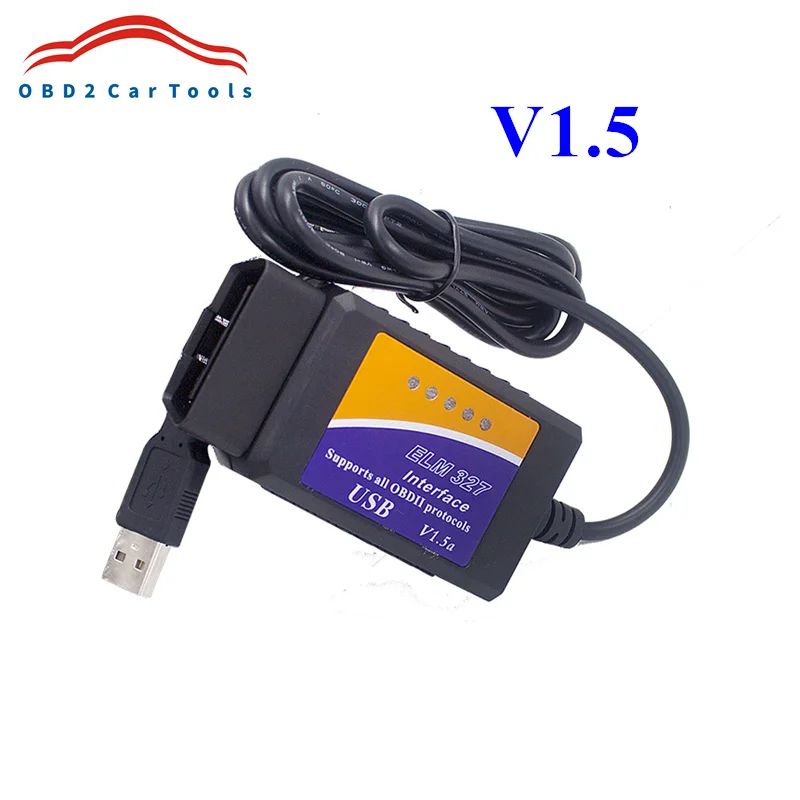 USB ELM327 V1.5 OBD2 kódový skener ELM 327 USB V1.5 Diagnostický kábel ELM-327 USB V1.5 Podpora protokolov OBD2
