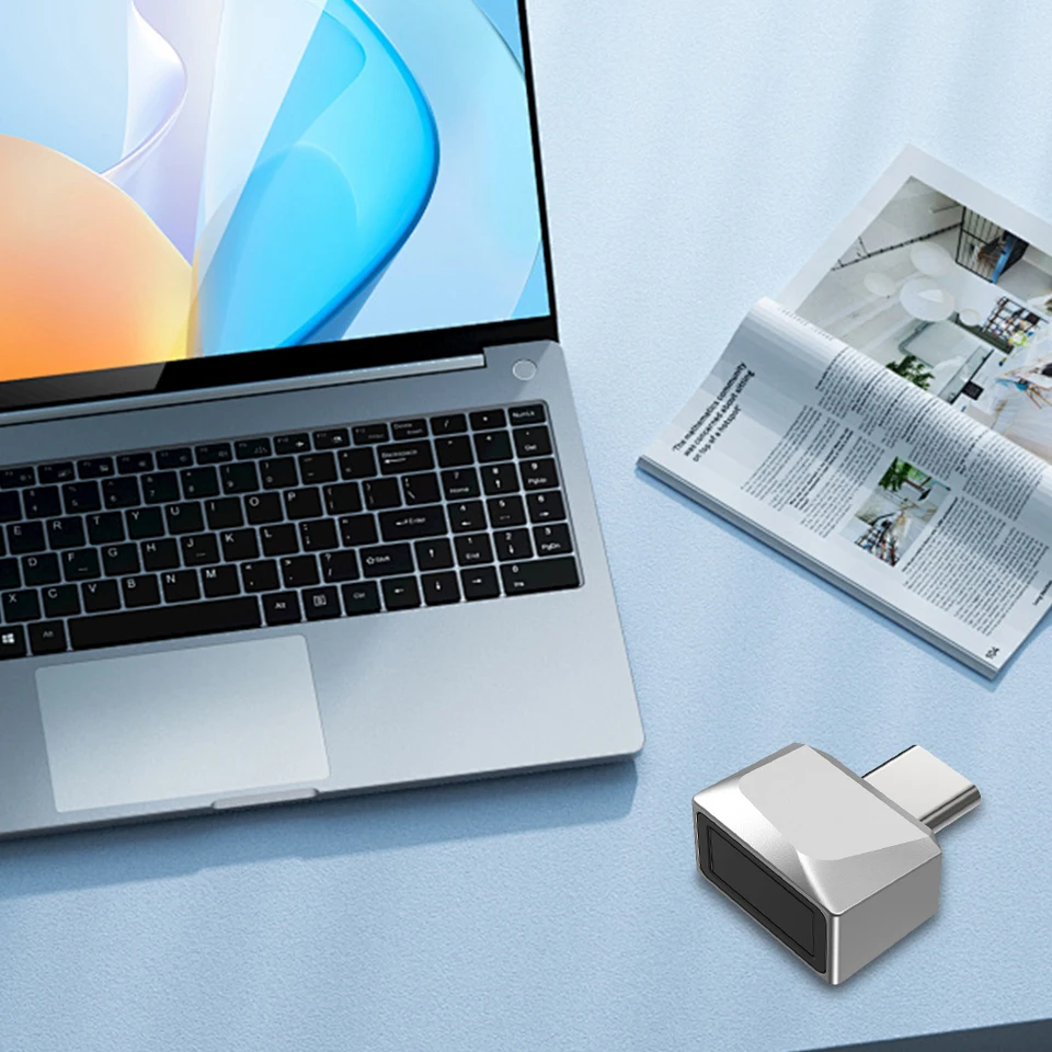 USB Fingerprint Key Reader Biometric Mini Security Key Dongle 360 ​​° dotyk Windows Hello U2F Mini Fingerprint Reader pre notebook
