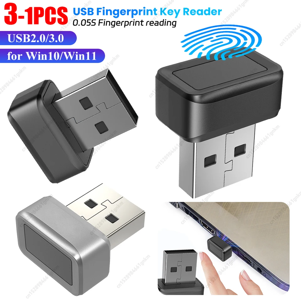 USB Fingerprint Key Reader Heslo zadarmo pre Windows 11/10/8/8/7 Hello Security Key Biometric Scanner PC Modul snímača snímača odtlačkov prstov