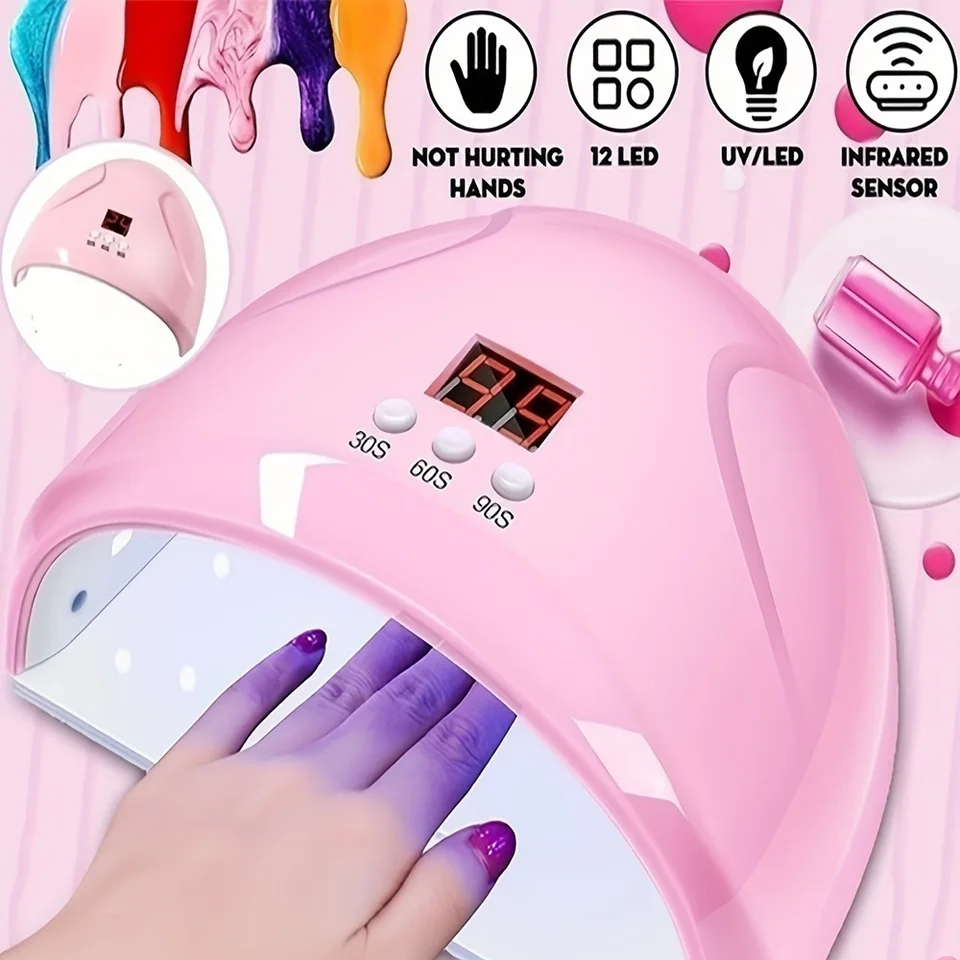 USB Fototerapia na nechty na nechtovú lampu 12 UV LED diódy LIGHT LIGHT LIGHT 36W LICIS GELISH GEL Infračervený senzor
