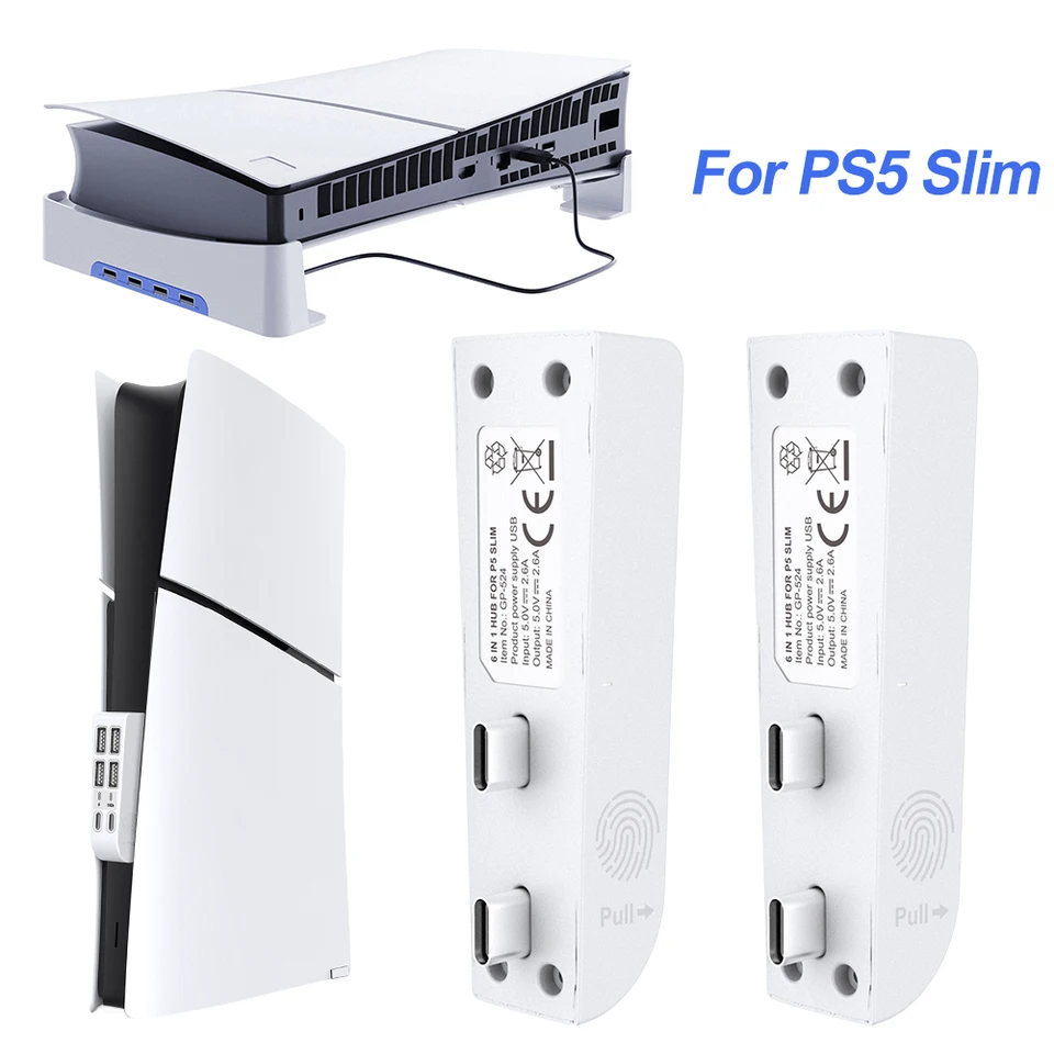 USB Hub so 4 USB + 2 Typ C Port USB Extender USB Splitter Expander Hub Adapter pre PS5 Slim pre PlayStation 5 Slim