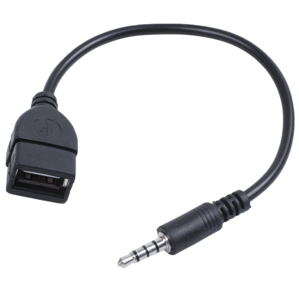 USB Jack, aux, 3,5 mm konektor pre zvukové údaje nabíjanie kábla čierna
