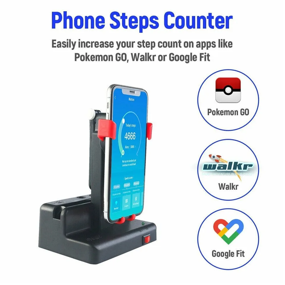 USB kroky pult držiak na držiak telefónu držiak na držiak telefónu Swing Wiggle Prokometer Manuál Automatický kymácajúci telefón Shaker pre Pokémona