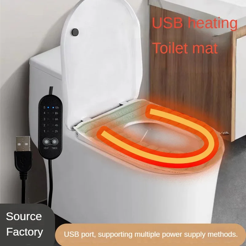 USB kúrenie toalety kryt sedadla Univerzálna mäkká toaleta Mat Rat Domácne umývateľné bavy