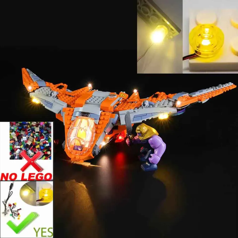 USB LED svetlo súpravy pre LEGO Avengers Infinity War Thanos: Budova súprava Ultimate Battle 76107 (nezahrnúť model)