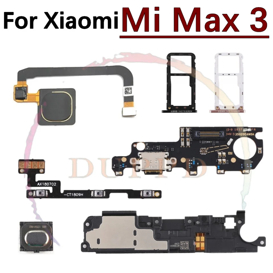 USB nabíjacie port doska SIM Card Tray Loudspeaker pre Xiaomi Mi max 3
