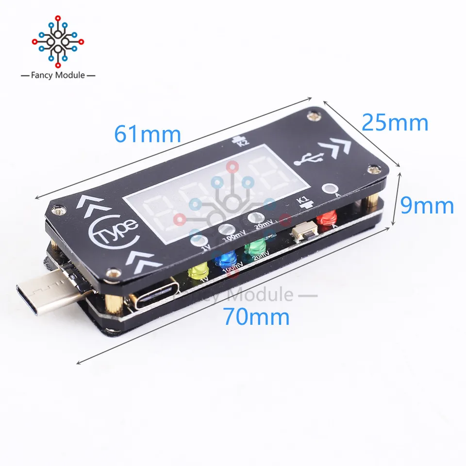 USB nabíjacie spúšťacie nabíjačka voltmeter ammeter digitálny displej 5v/9v/12v/15v/20v/pps pd2.0 PD3.0 Type-C USB