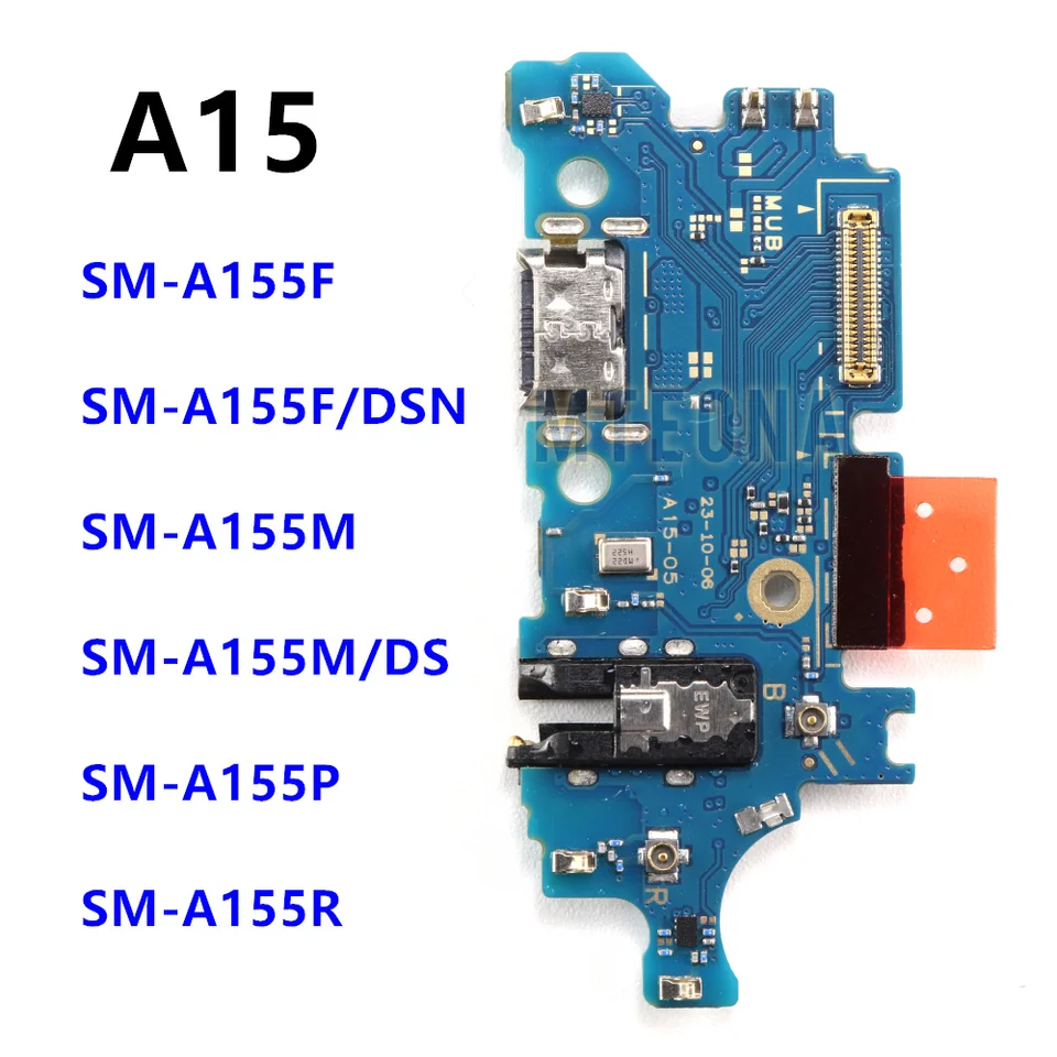 USB nabíjací nabíjací port dosky Flex Connector Časti pre Samsung Galaxy A15 SM-A155F A155M A155P A155 Mikrofónový modul