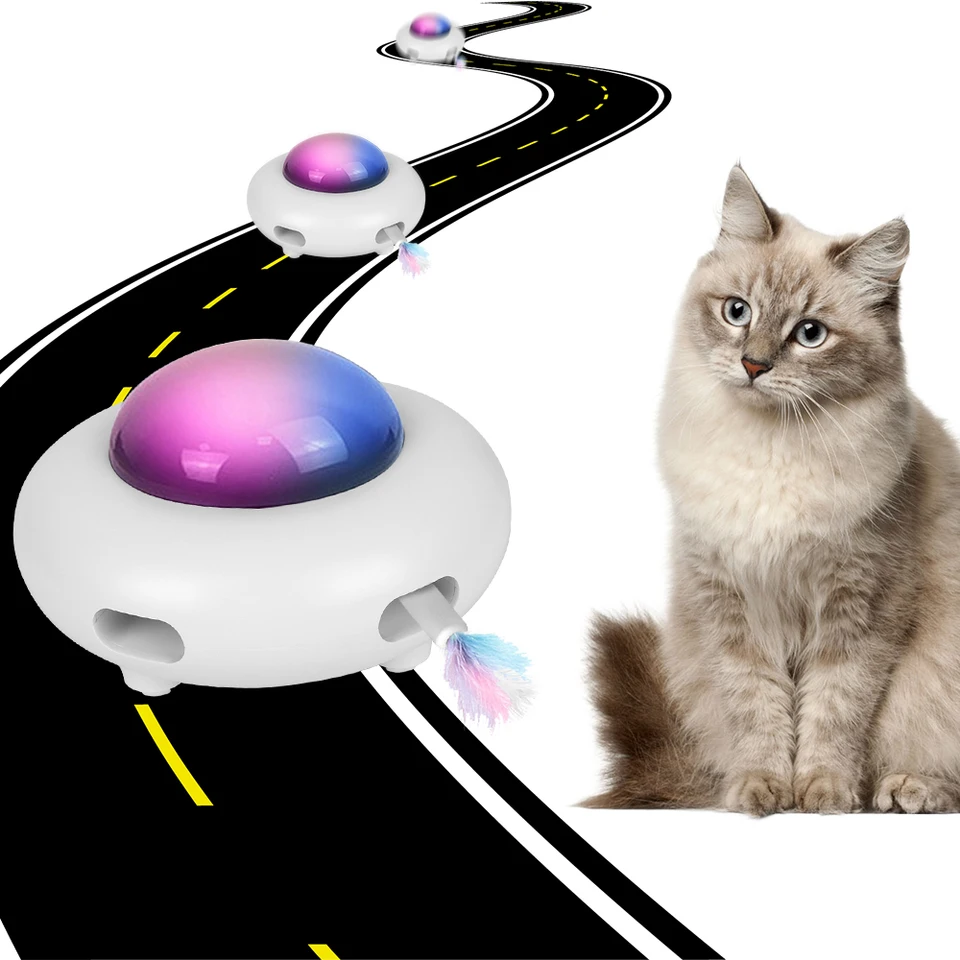 USB nabíjanie mačacích hračiek Hračky UFO PET CATCH OUT CATCH AUTOMATICKÝ interaktívny vymeniteľné perie Elektrické hračky pre mačky