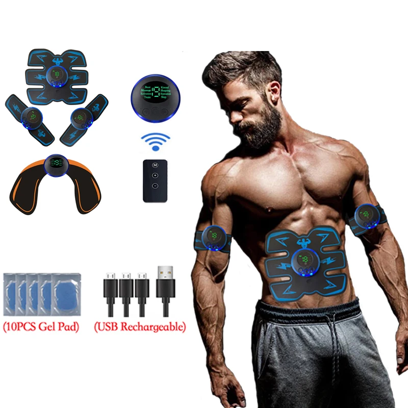 USB nabíjateľná svalová masážna podložka bezdrôtového trénera tela Tréner brušná športová kondícia Massager